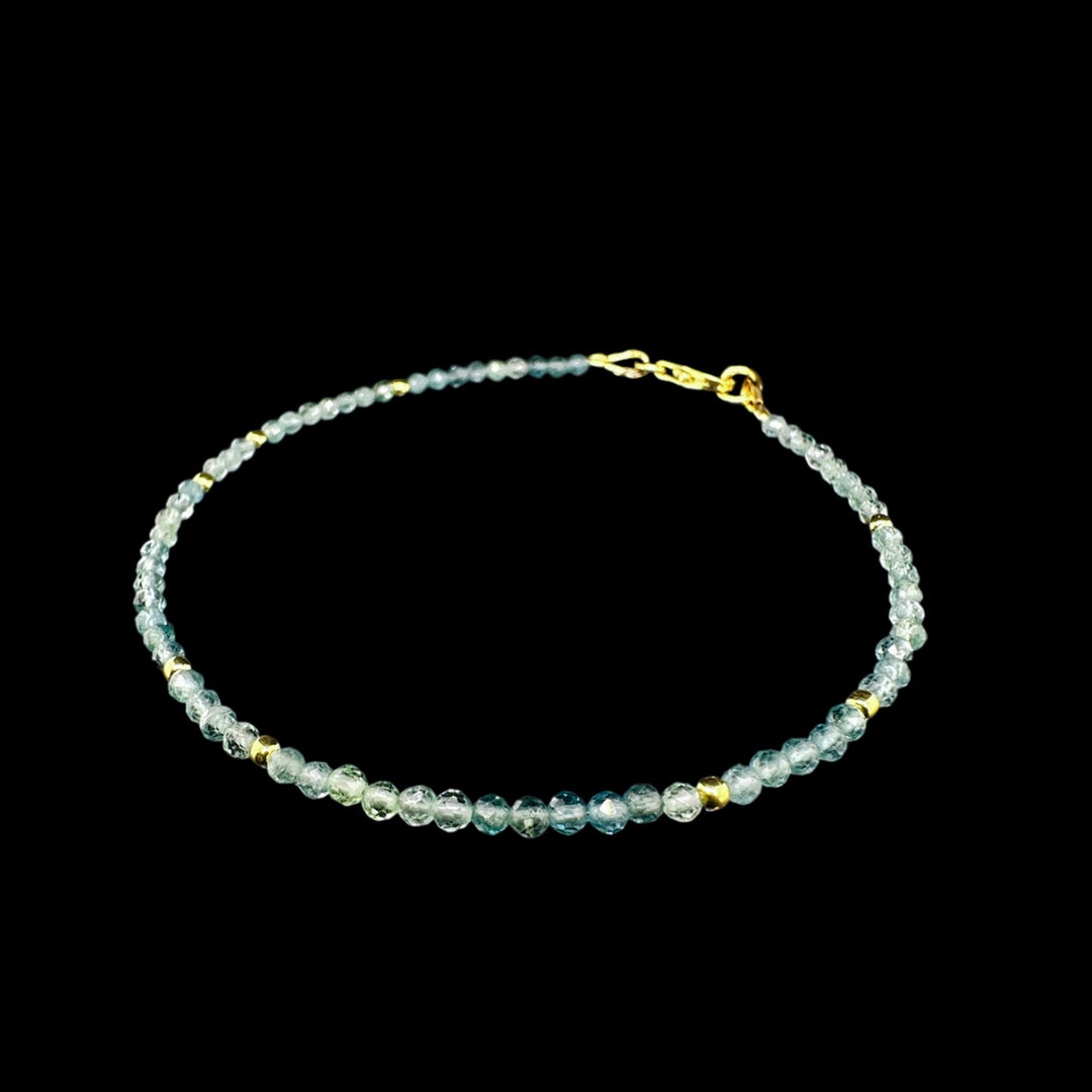 AQUAMARIN ARMBAND SILBER VERGOLDET