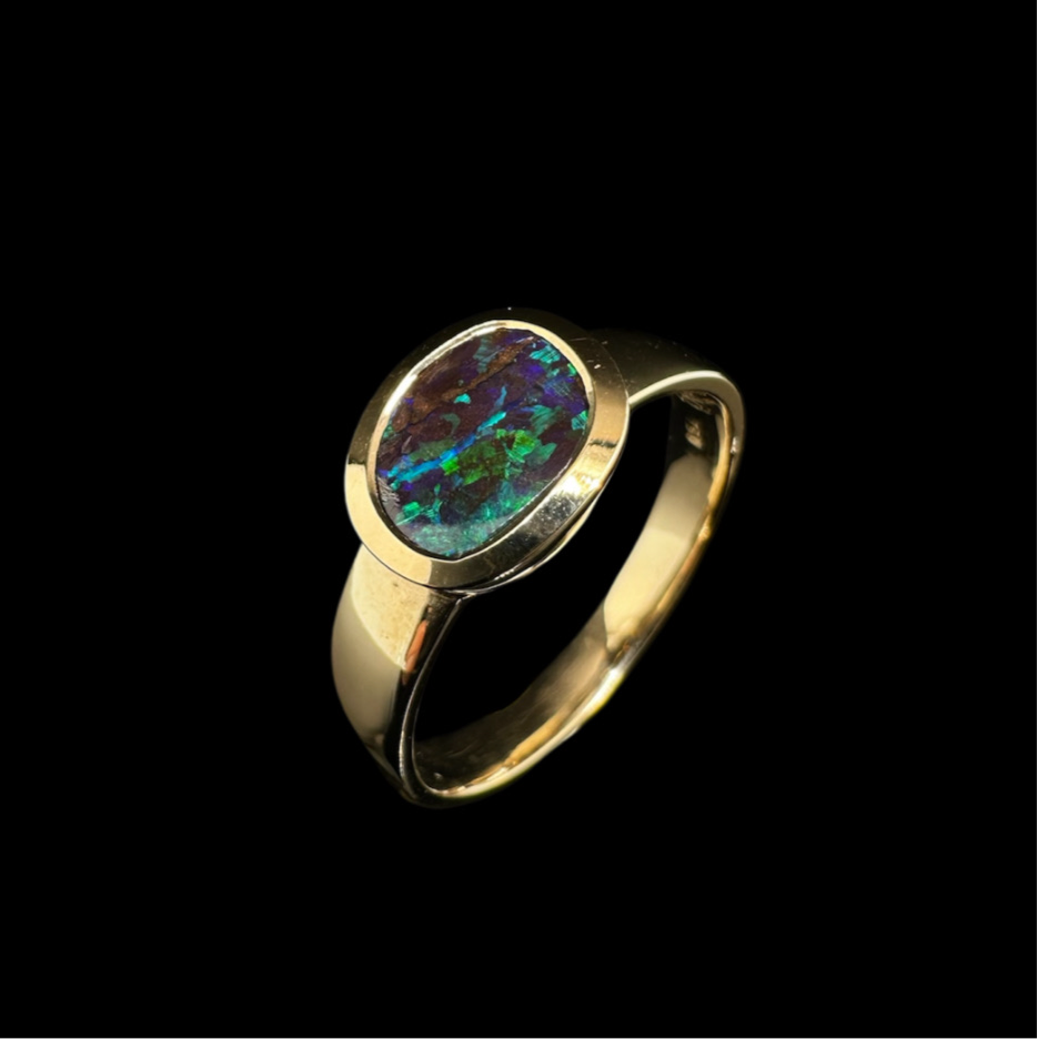 BOULDER-OPAL RING