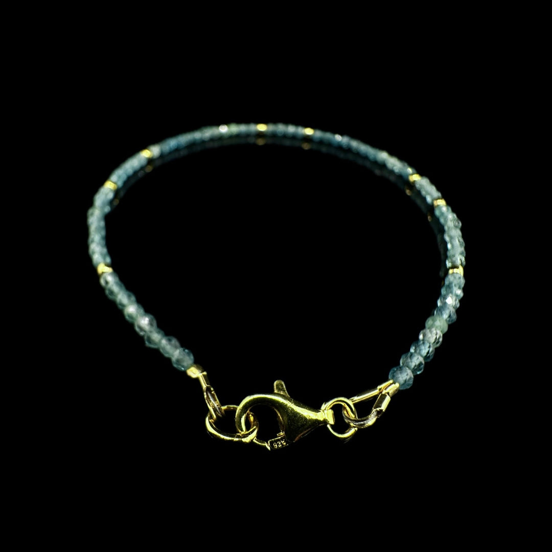 AQUAMARIN ARMBAND SILBER VERGOLDET