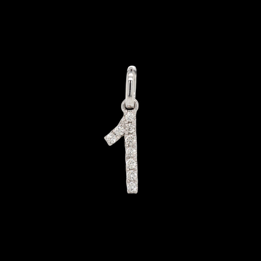 Number Pendant "1" | Weissgold