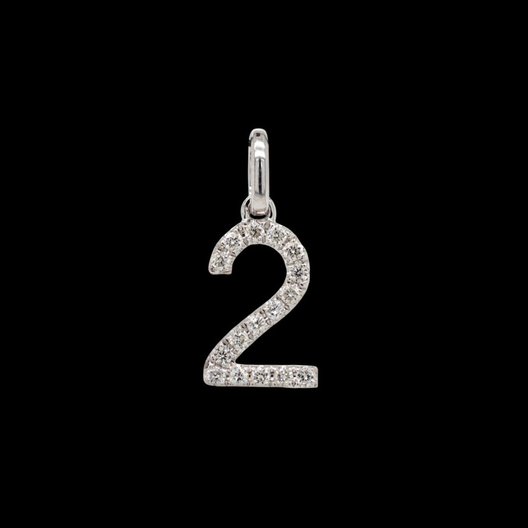 Number Pendant "2" | Weissgold