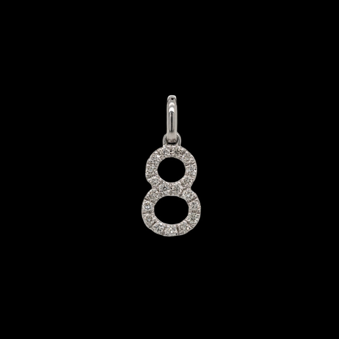 Number Pendant "8" | Weissgold