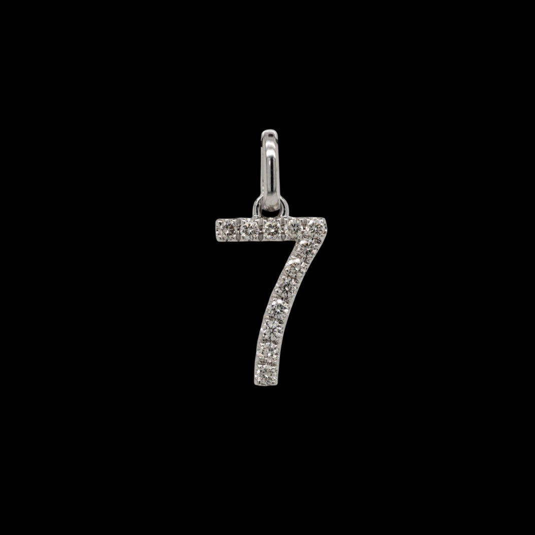 Number Pendant "7" | Weissgold