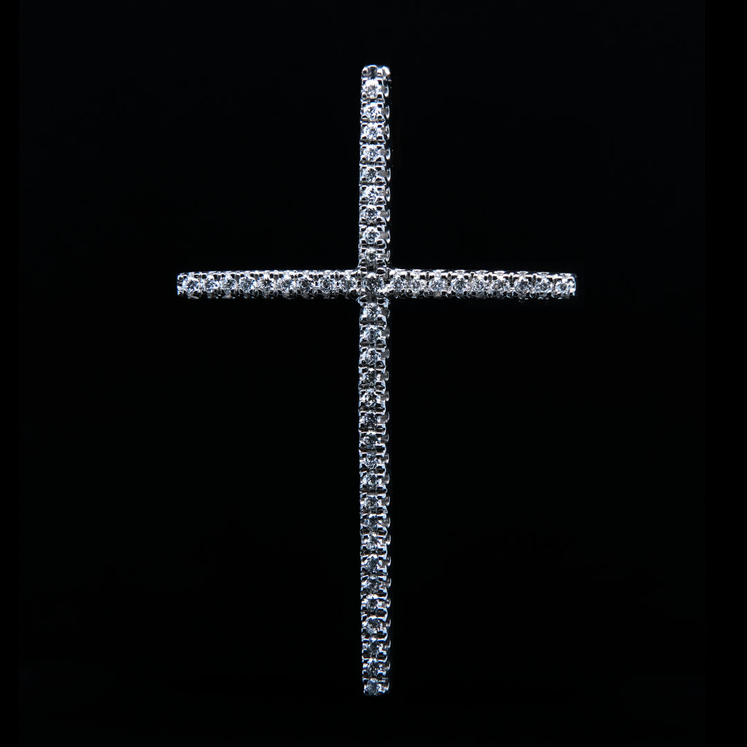 CRUZ CRISTO GRANDE 18K WEISSGOLD