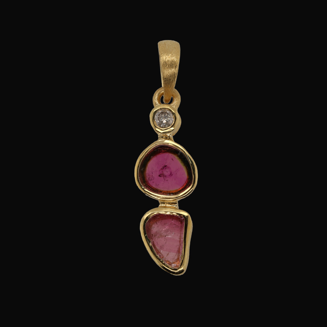 TURMALINA ROSA DIAMANTE ANHÄNGER