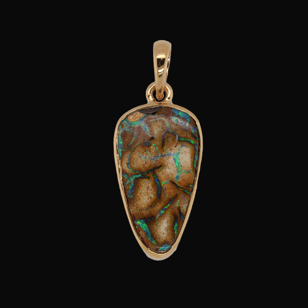 BOULDER-OPAL LEOPARDO GOLDANHÄNGER