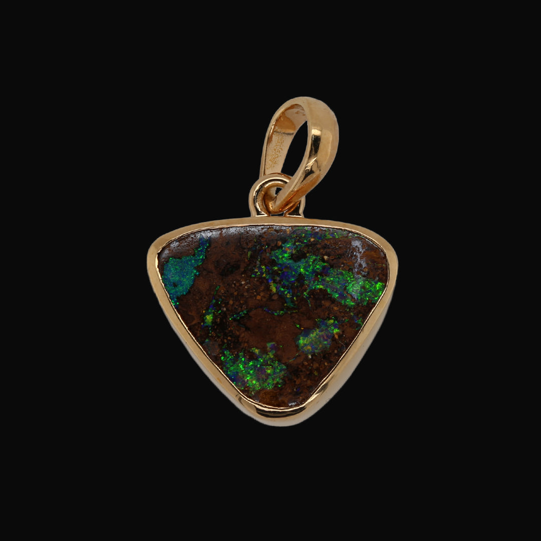 BOULDER-OPAL TRIÀNGULO GOLDANHÄNGER