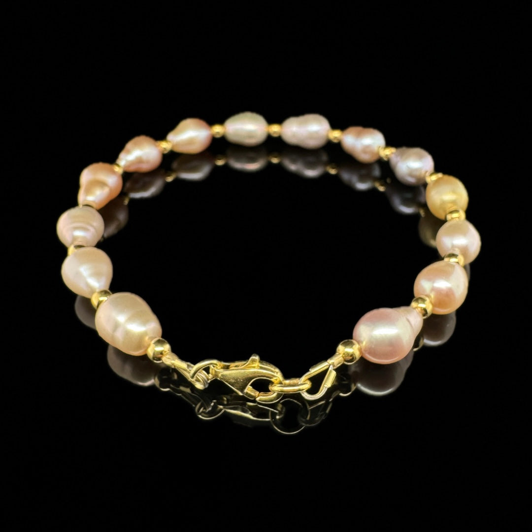 MULTICOLOR PERLA ARMBAND SILBER VERGOLDET