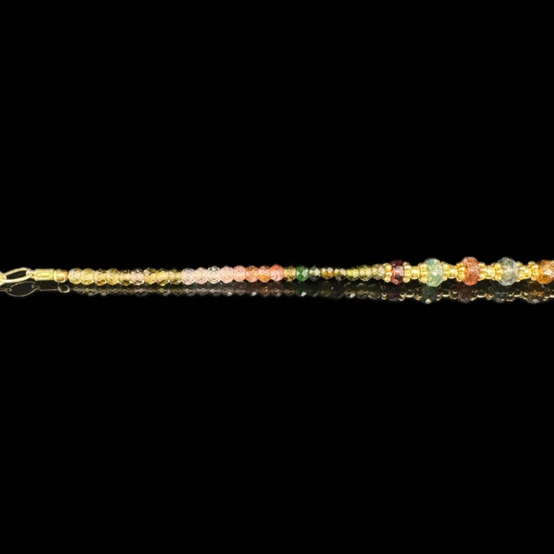 MULTICOLOR ARMBAND SILBER VERGOLDET RUND