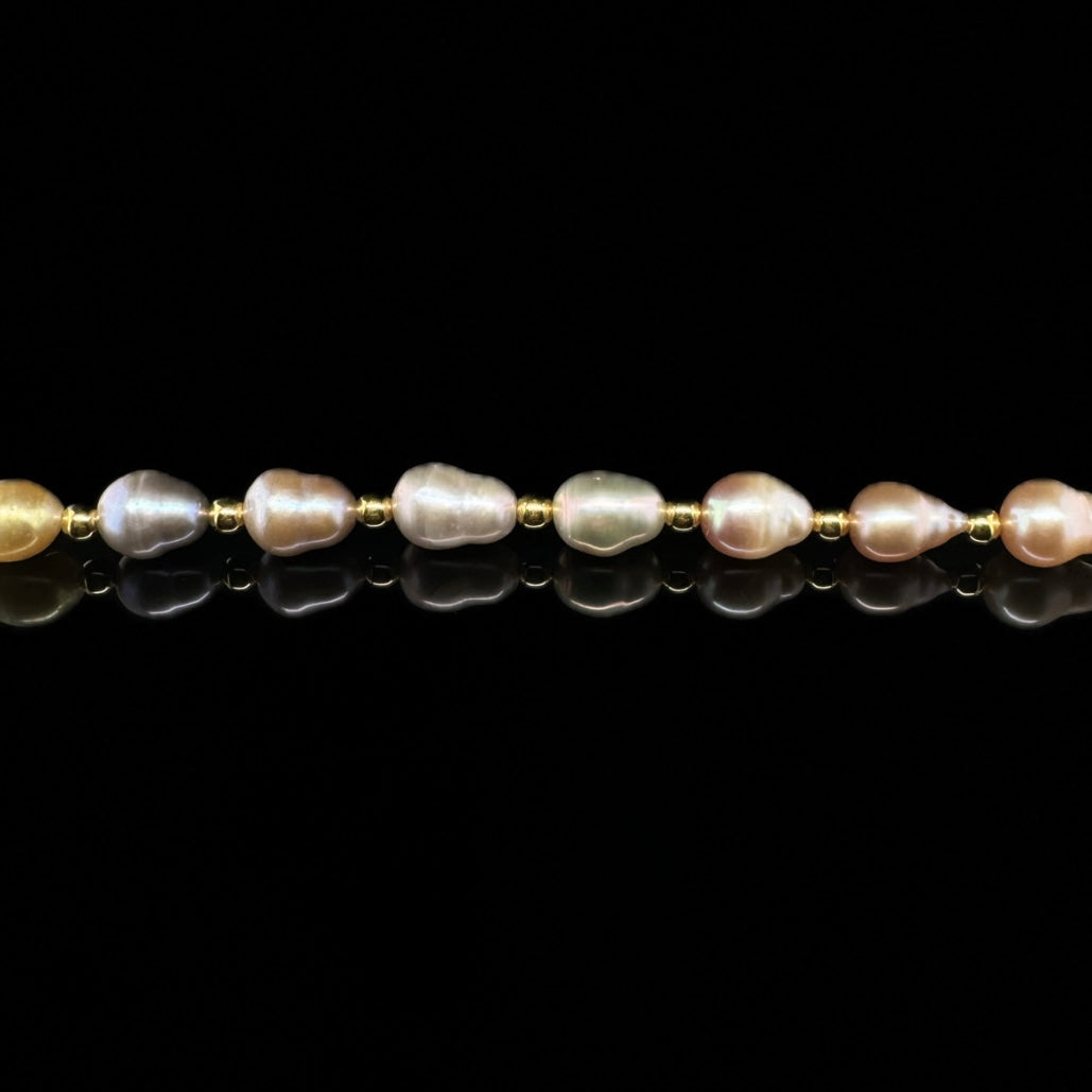 MULTICOLOR PERLA ARMBAND SILBER VERGOLDET