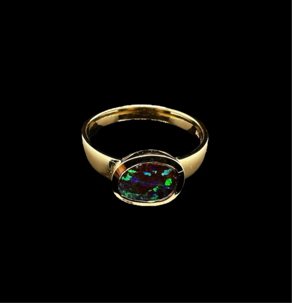 BOULDER-OPAL RING