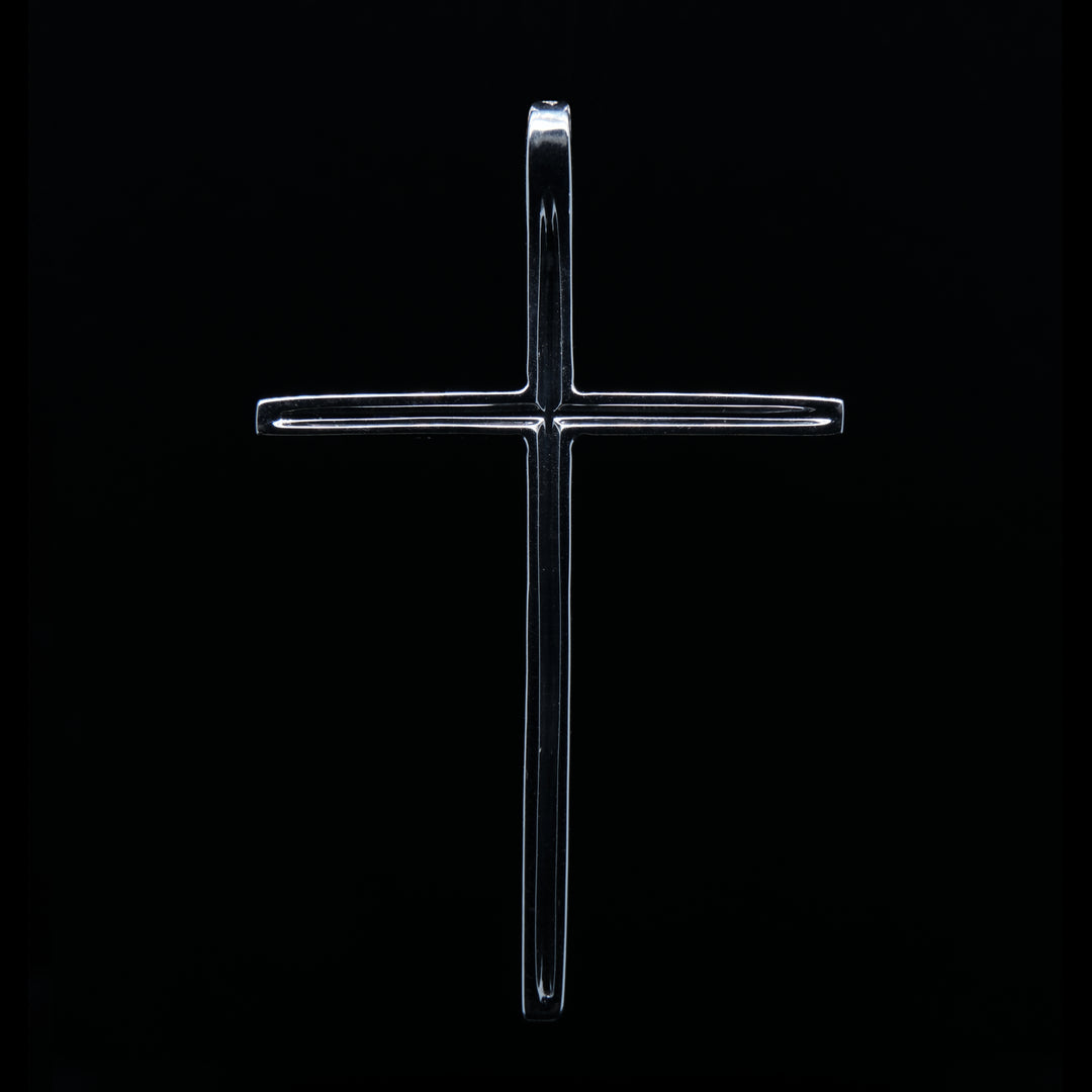 CRUZ CRISTO GRANDE 18K WEISSGOLD